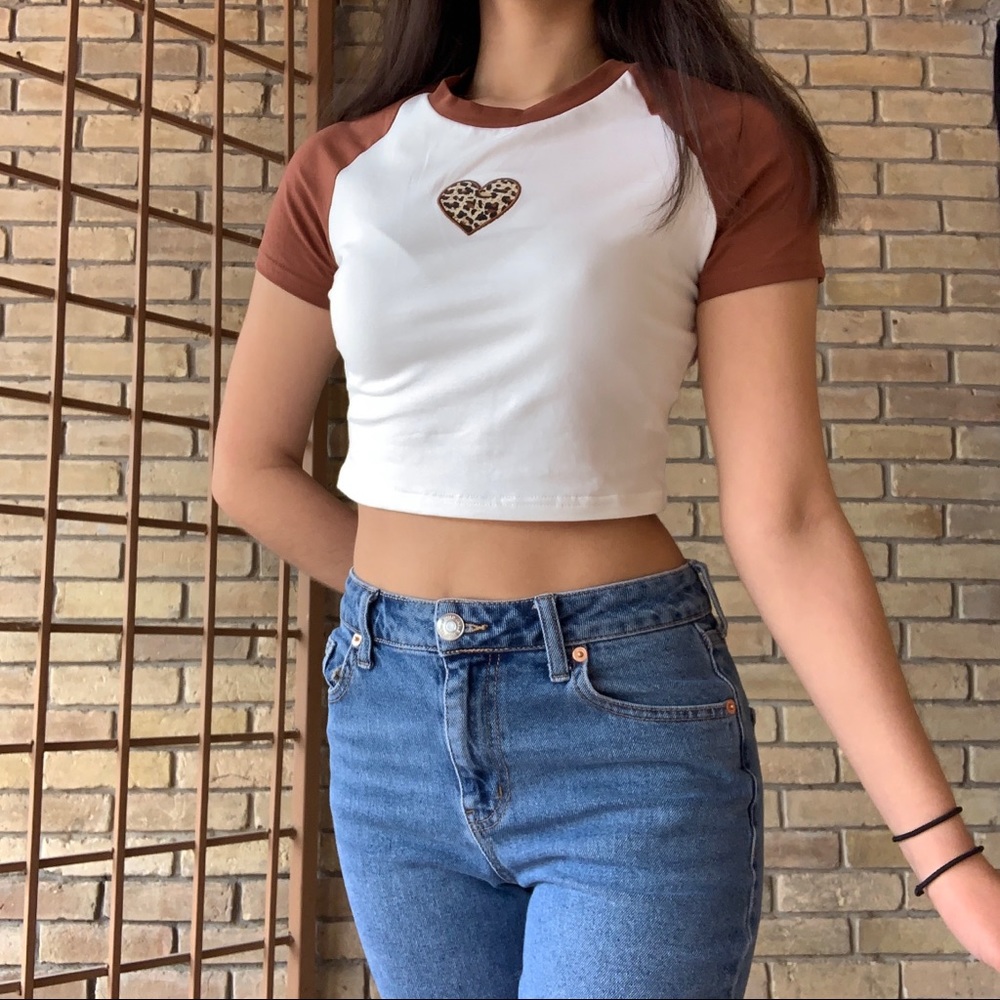 Leopard heart tee